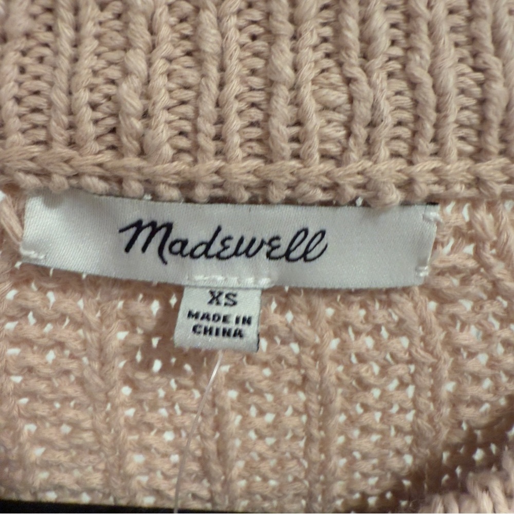 Madewell Knit Balloon Sleeve Sweater Pink Bobble Pom Popcorn Sleeve Size XS - Picture 10 of 14